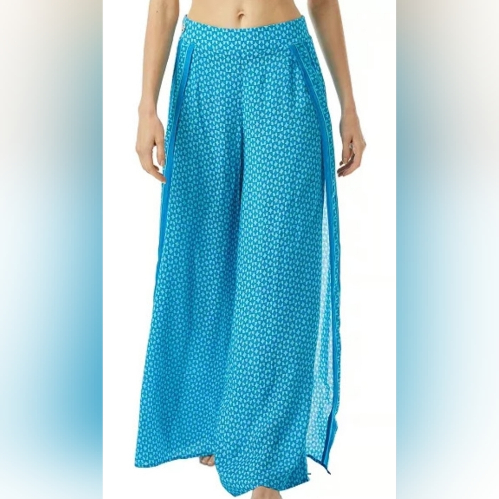 MICHAEL Michael Kors Blue Patterned Split Leg Pants
